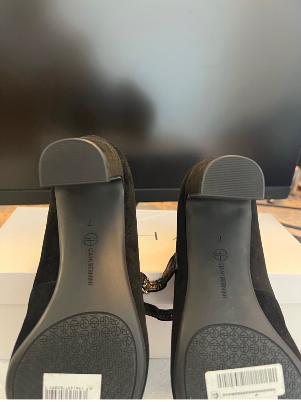 Giani Bernini Black Suede Mary Jane Heels NWT Size 7 - Picture 6 of 14